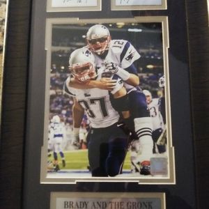 Brady and grong autographed plaque